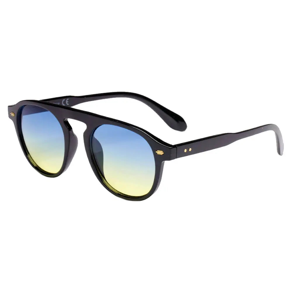 CADIZ | Unisex Round Carrera Fashion Round Brow Bar Sunglasses Cramilo Eyewear - Stylish Trendy Affordable Sunglasses