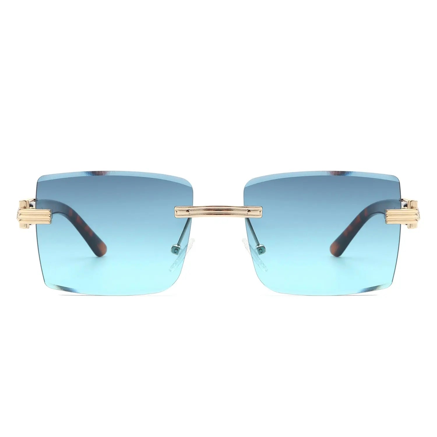 Tycho - Retro Rimless Square Tinted Flat Top Sunglasses Cramilo Eyewear