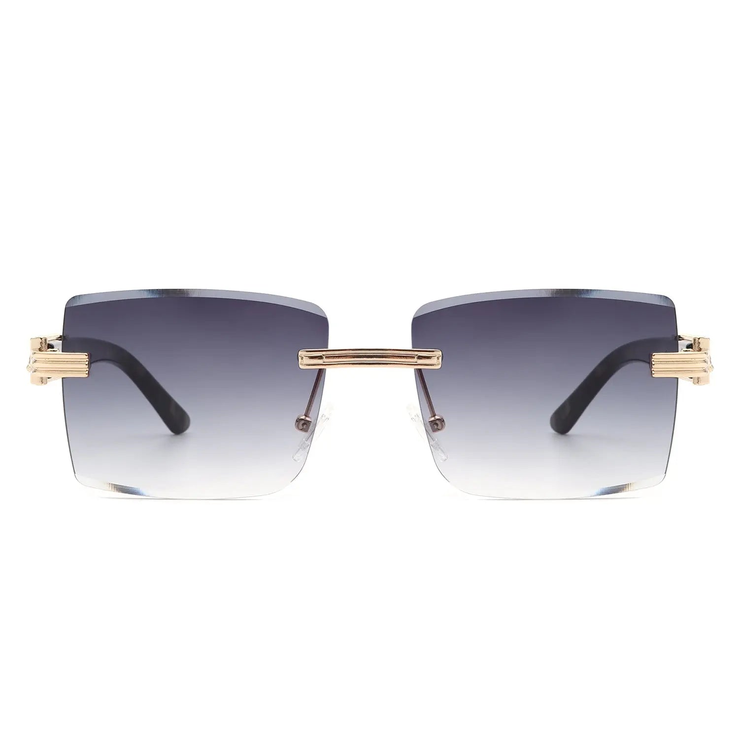 Tycho - Retro Rimless Square Tinted Flat Top Sunglasses Cramilo Eyewear