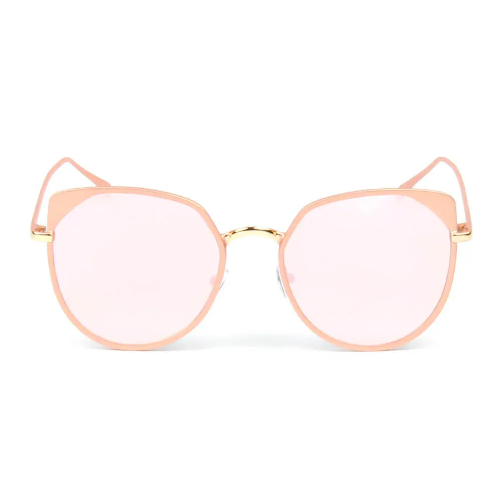 HERSHEY | Women's Flat Lens Metal Frame Cat Eye Sunglasses Cramilo Eyewear
