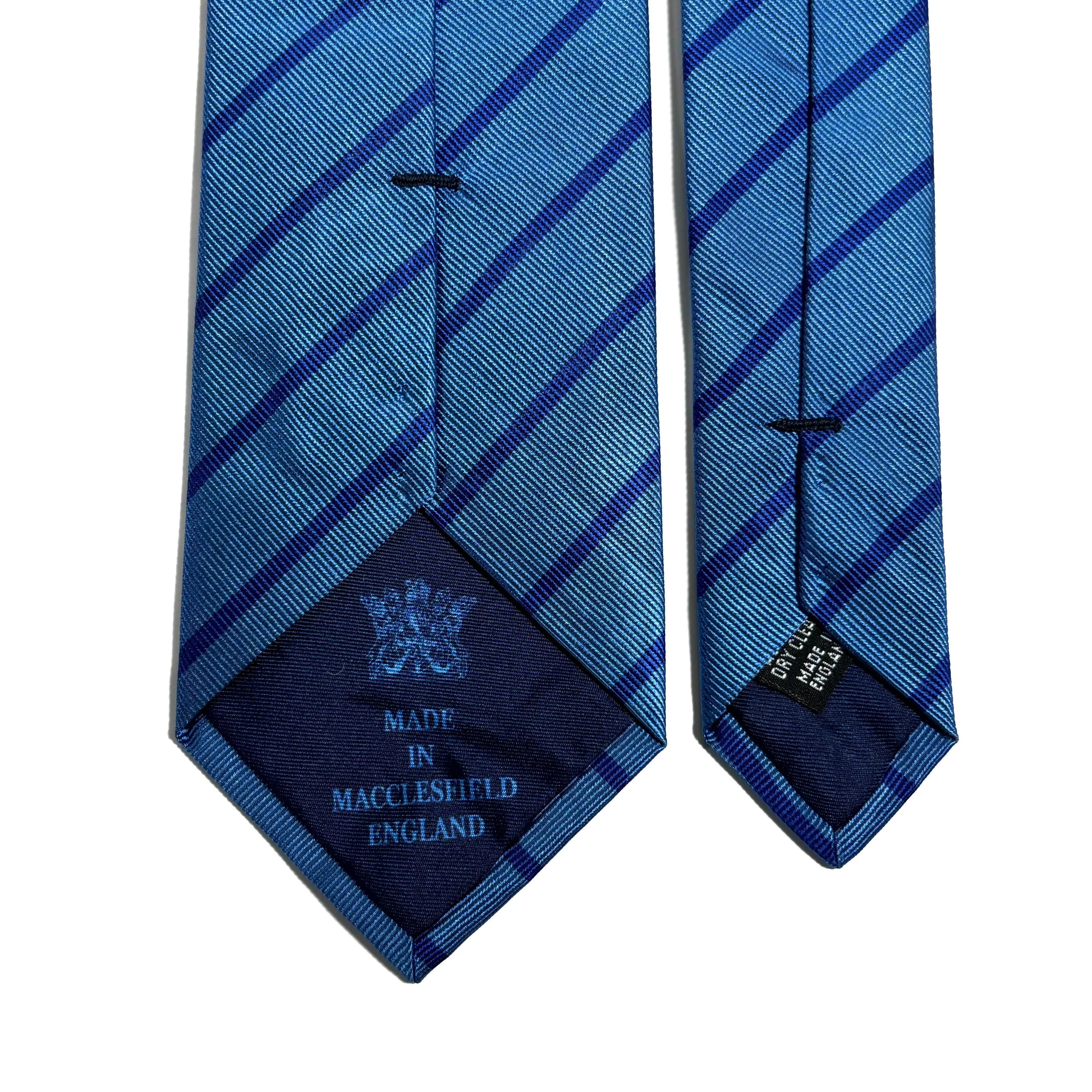 Blue Striped Silk Repp Tie Potomac Tie Company