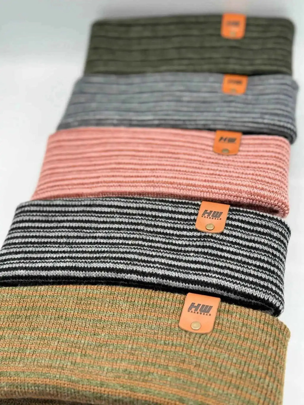 Classic Contrast Cuffed Beanie, Brown and Green Haakwear