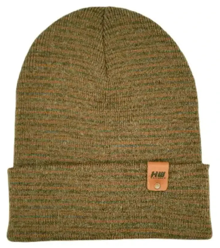 Classic Contrast Cuffed Beanie, Brown and Green Haakwear