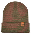 Classic Contrast Cuffed Beanie, Burgundy and Green Haakwear