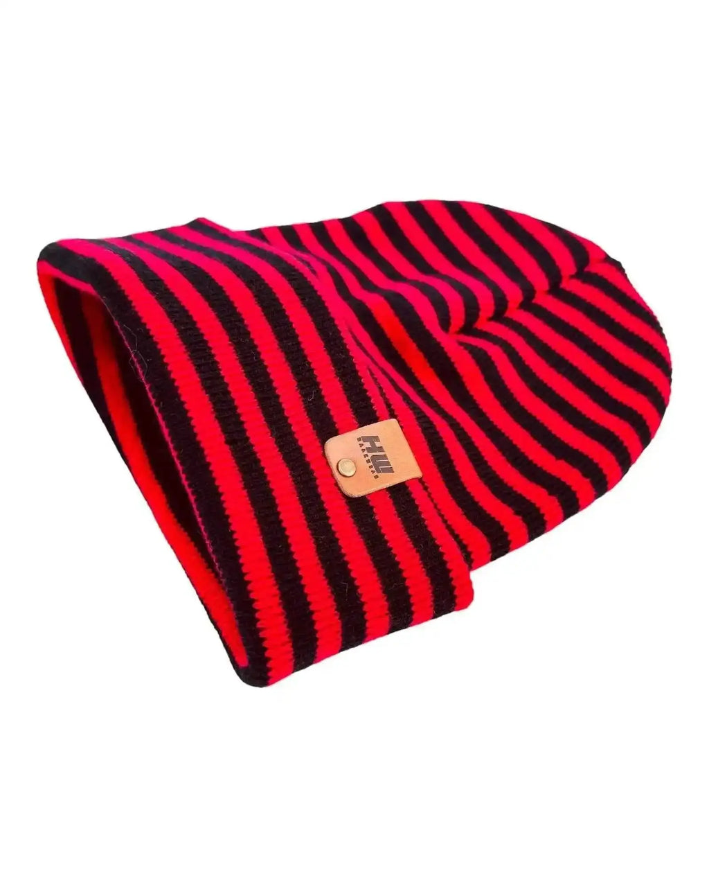 Classic RoRo Cuffed Beanie, Black and Red Haakwear