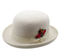 Premium Wool Off-White Derby Bowler Hat Ferrecci