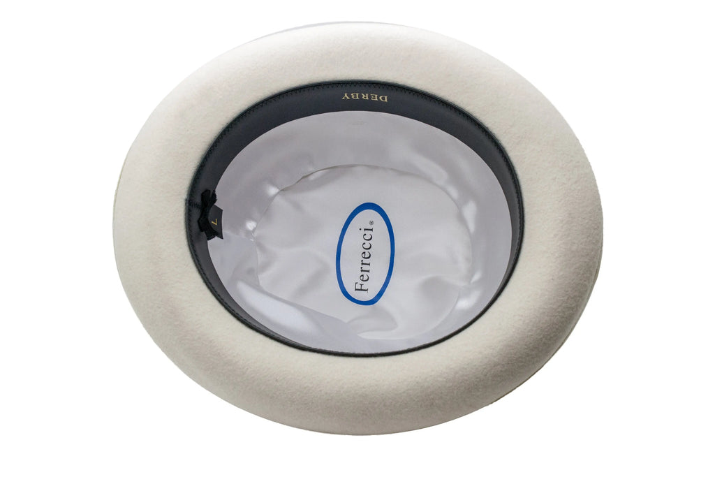 Premium Wool Off-White Derby Bowler Hat Ferrecci