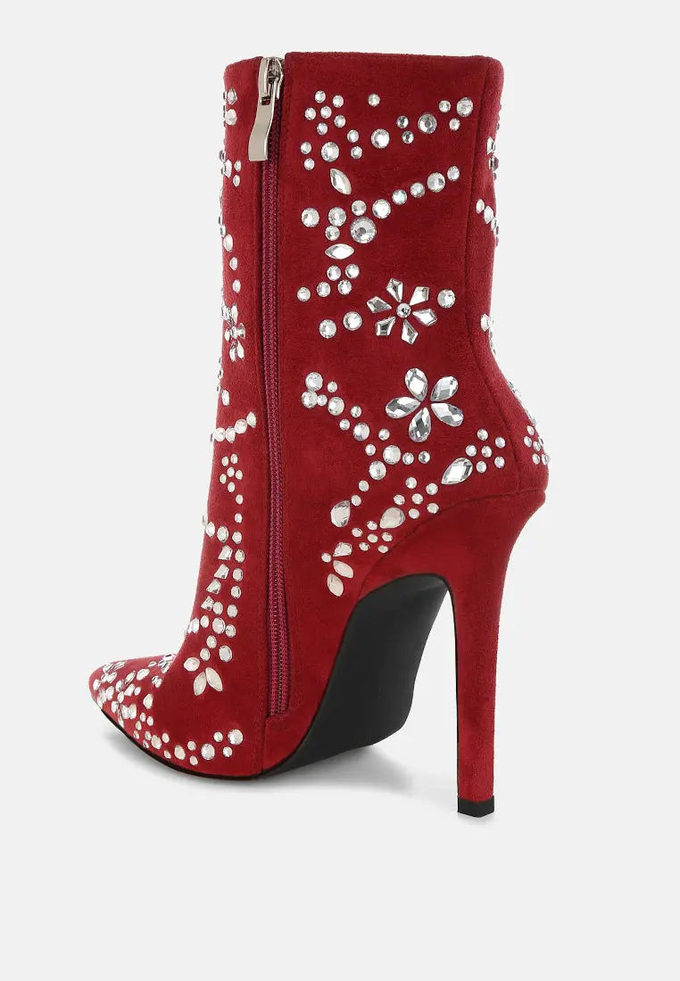 Dunari Diamante Embellished Microfiber Boots London Rag
