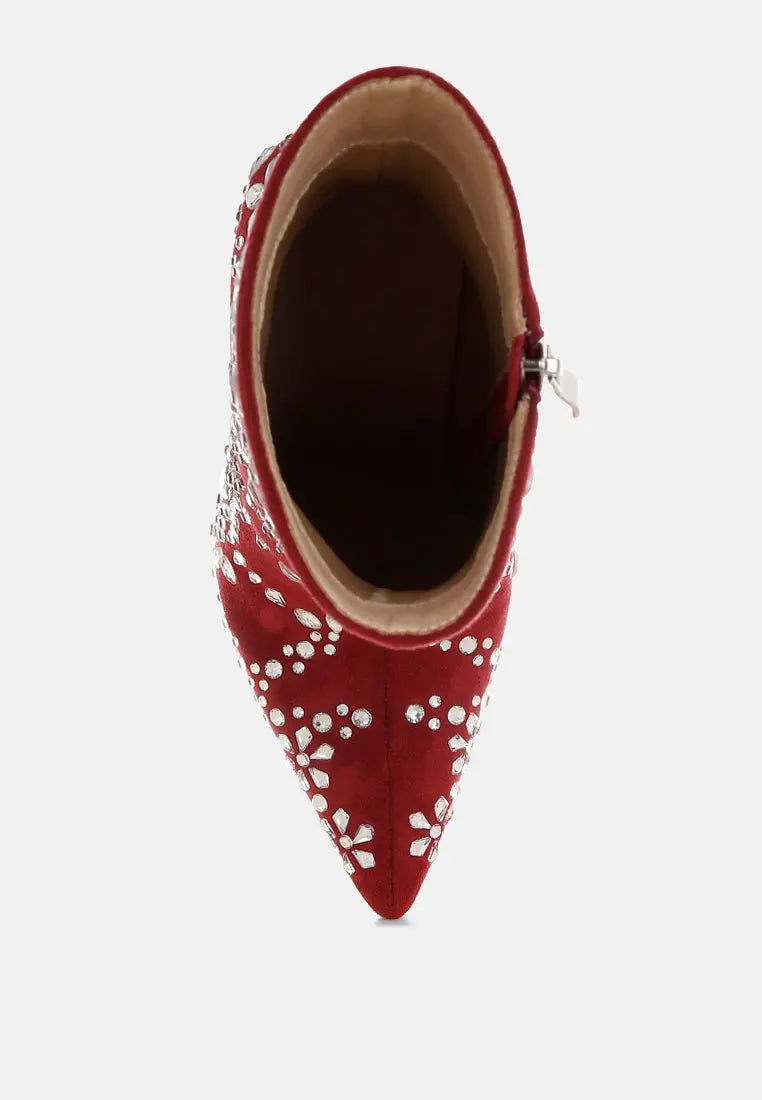 Dunari Diamante Embellished Microfiber Boots London Rag