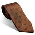 Brown Pheasant Motif Silk Jacquard Tie Potomac Tie Company