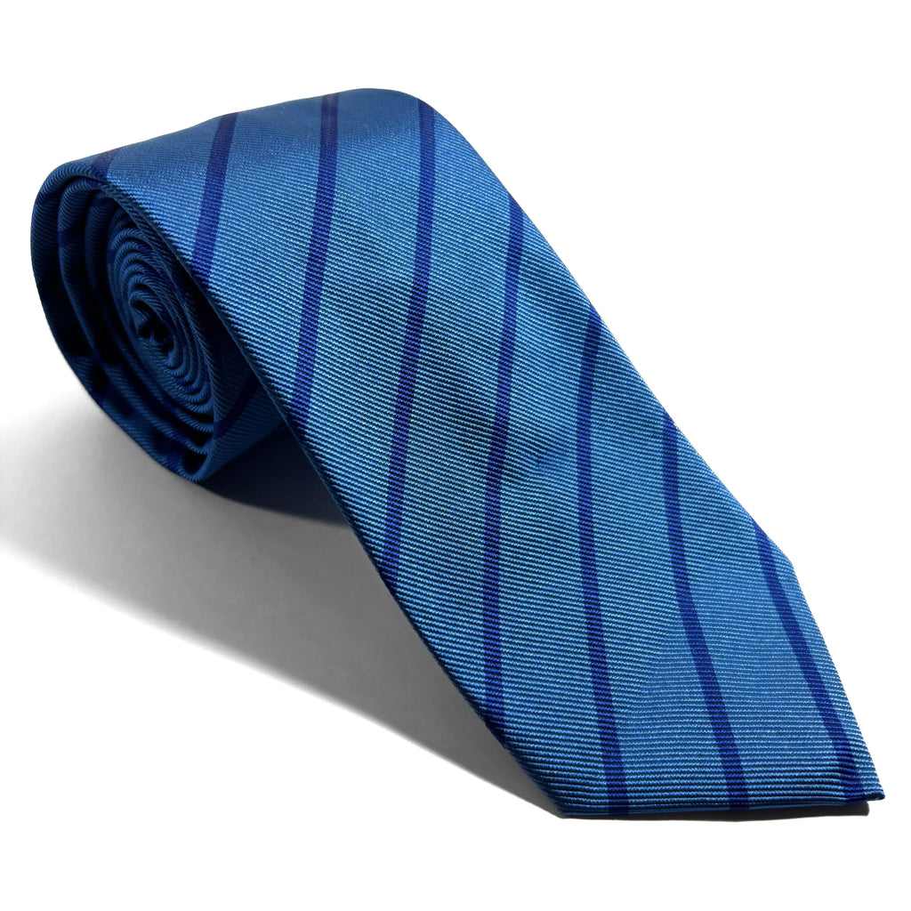 Blue Striped Silk Repp Tie Potomac Tie Company