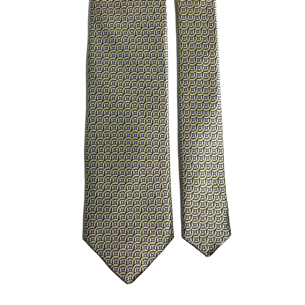 Beige & Lilac Geometric Silk Satin Tie Potomac Tie Company