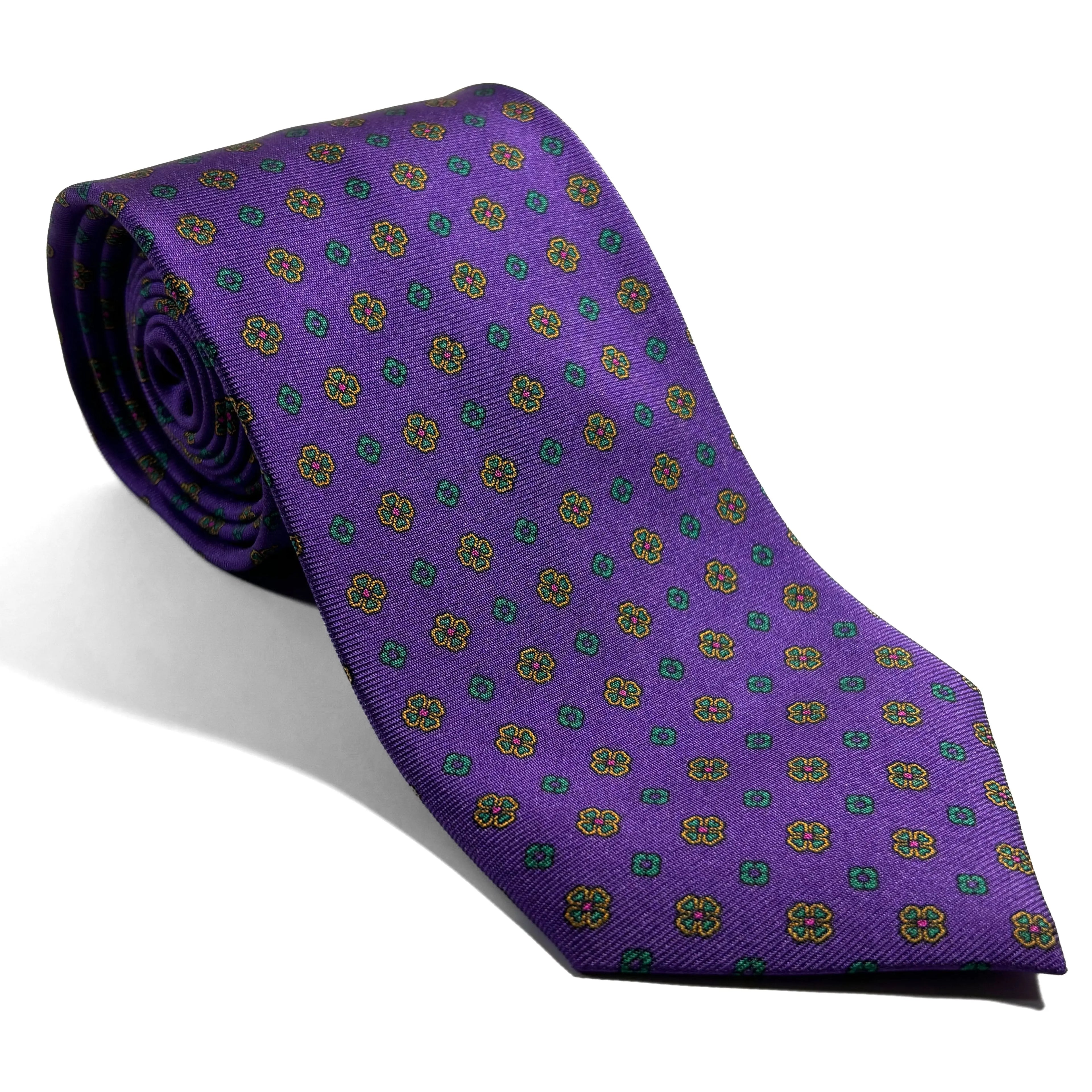 Purple Floral Silk Tie Potomac Tie Company