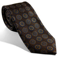 Brown & Gold Geometric Silk Jacquard Tie Potomac Tie Company