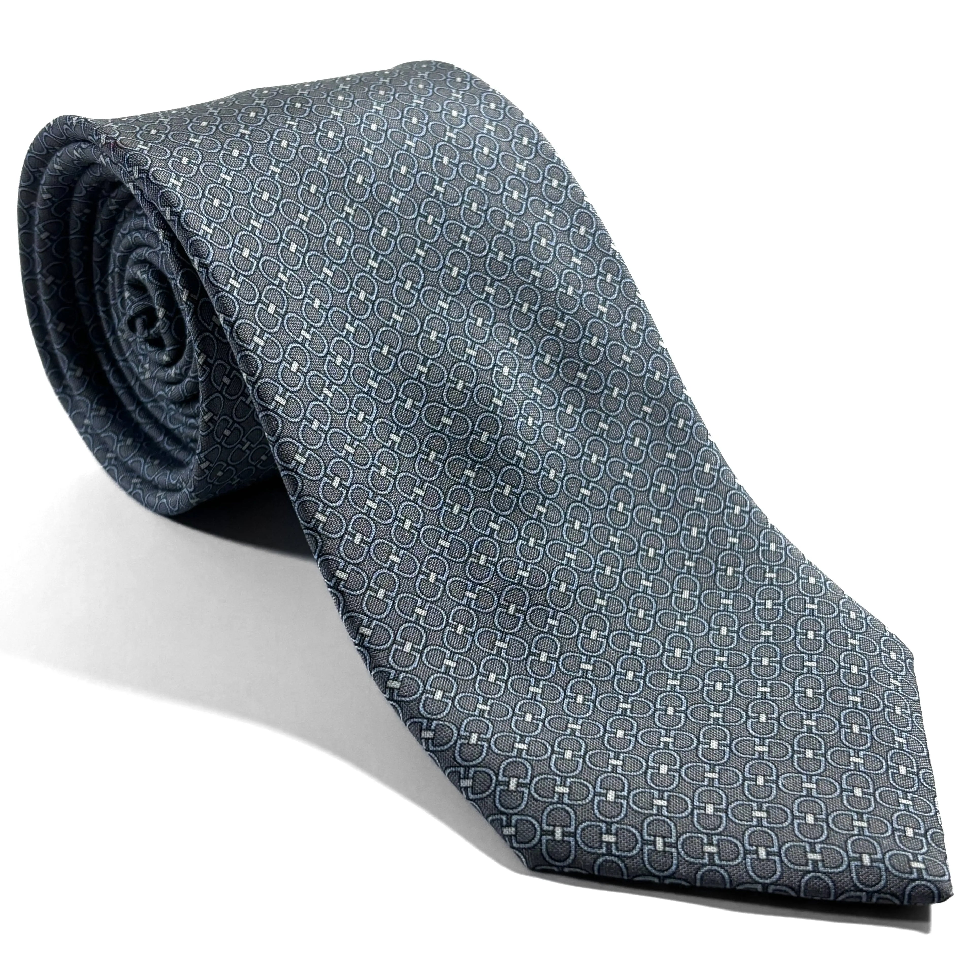Gray Italian Panama Weave Silk Tie Potomac Tie Company LLC