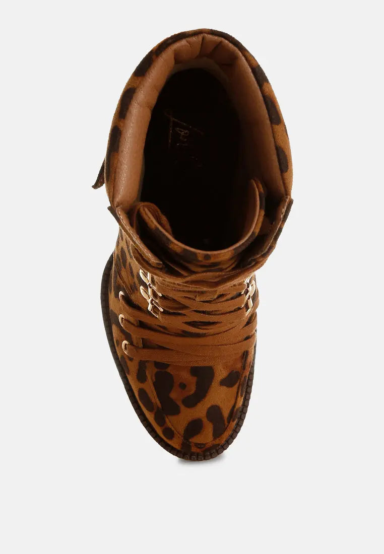 Fremont Leopard Print Chunky Boots London Rag