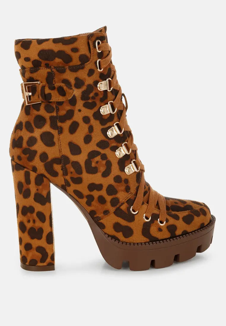 Fremont Leopard Print Chunky Boots London Rag