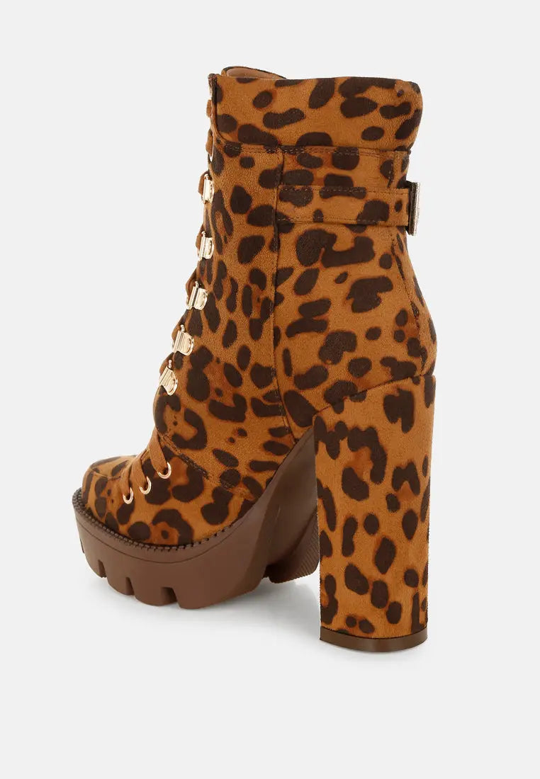 Fremont Leopard Print Chunky Boots London Rag