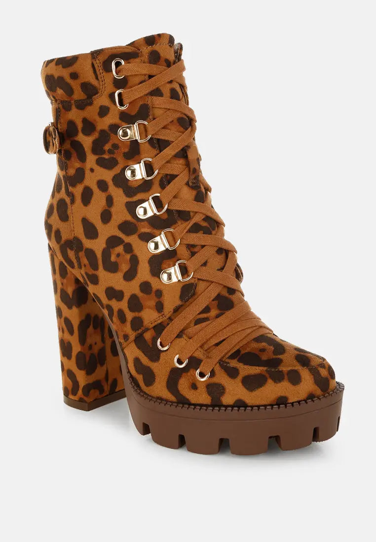 Fremont Leopard Print Chunky Boots London Rag