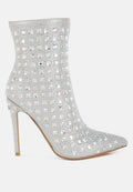 Frostin Pointed Toe Rhinestones Stiletto Boots London Rag