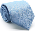 Mens Dads Classic Blue Paisley Pattern Business Casual Necktie & Hanky Set GO-9 Ferrecci USA