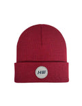 Cuffed Wide Ribbed, Classic Beanie, Burnt Maroon Haakwear