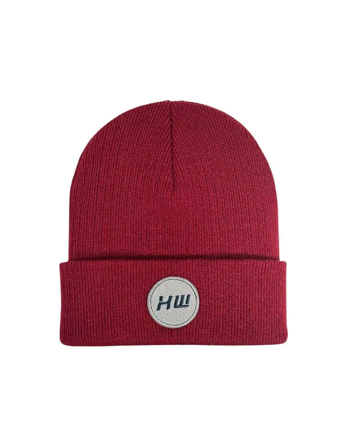 Cuffed Wide Ribbed, Classic Beanie, Burnt Maroon Haakwear