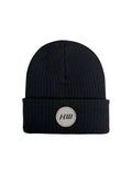 Cuffed Wide Ribbed, Classic Beanie, Black Haakwear