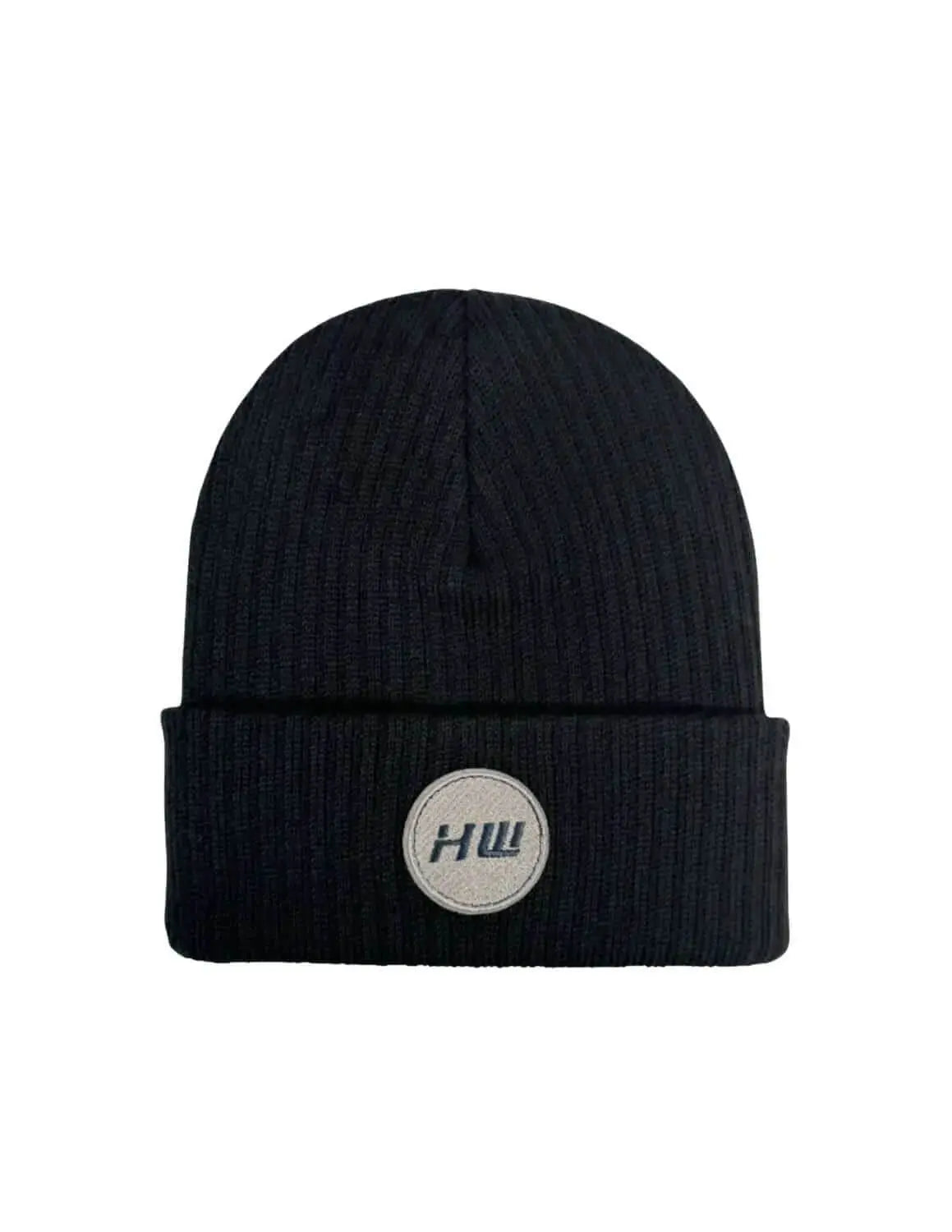 Cuffed Wide Ribbed, Classic Beanie, Black Haakwear