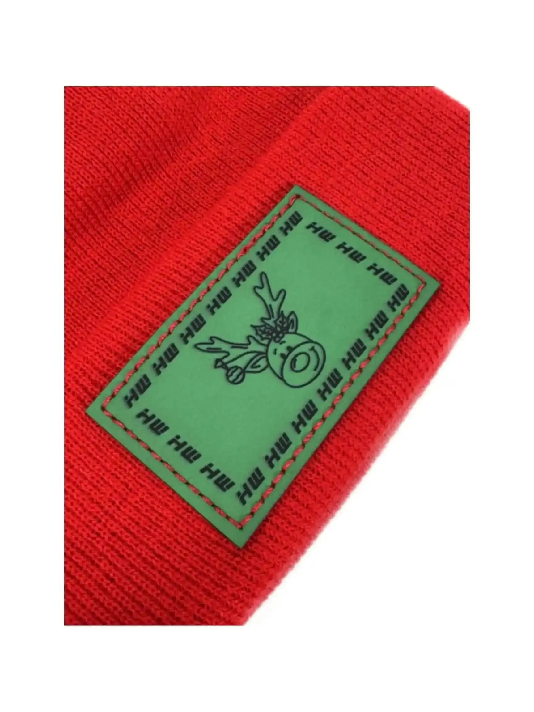 H Stitch Beanie, Reindeer Christmas Red Beanie Haakwear