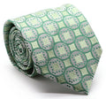 Mens Dads Classic Green Geometric Pattern Business Casual Necktie & Hanky Set I-6 Ferrecci USA