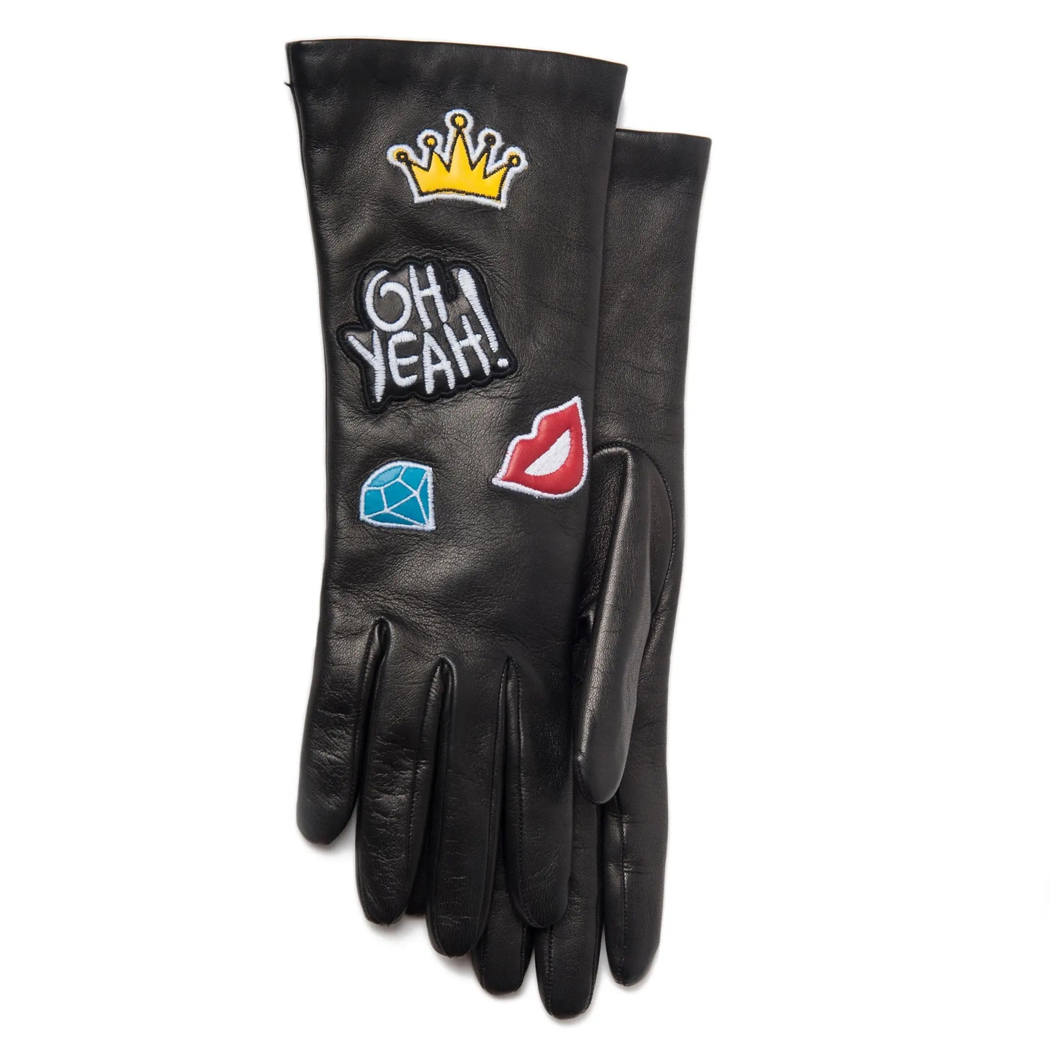 LEATHER GLOVES WITH PATCHES FALL IN GLOVE