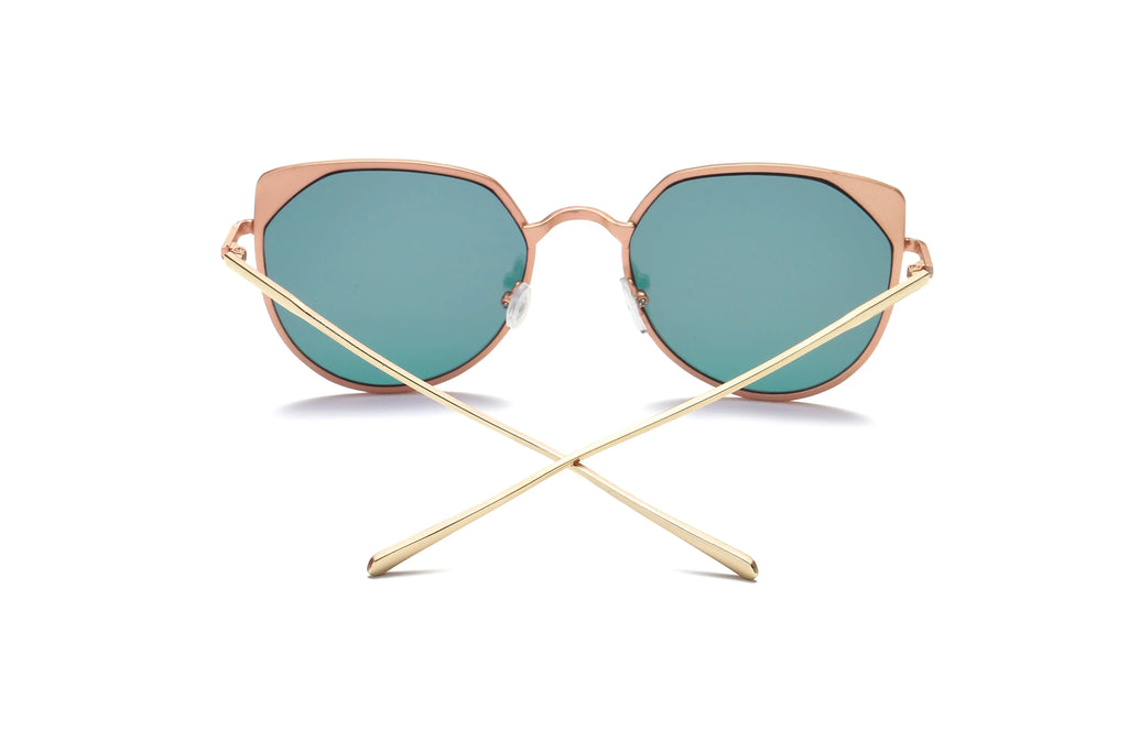 HERSHEY | Women's Flat Lens Metal Frame Cat Eye Sunglasses Cramilo Eyewear