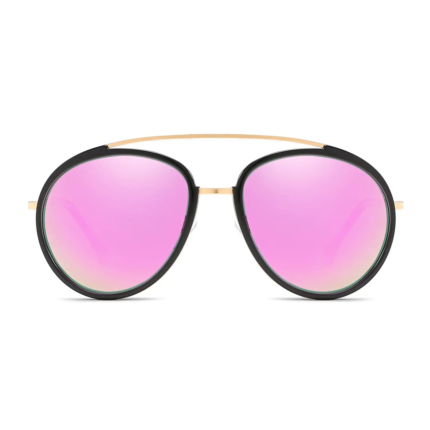 FARMINDALE | Polarized Circle Round Brow-Bar Fashion Sunglasses Cramilo Eyewear