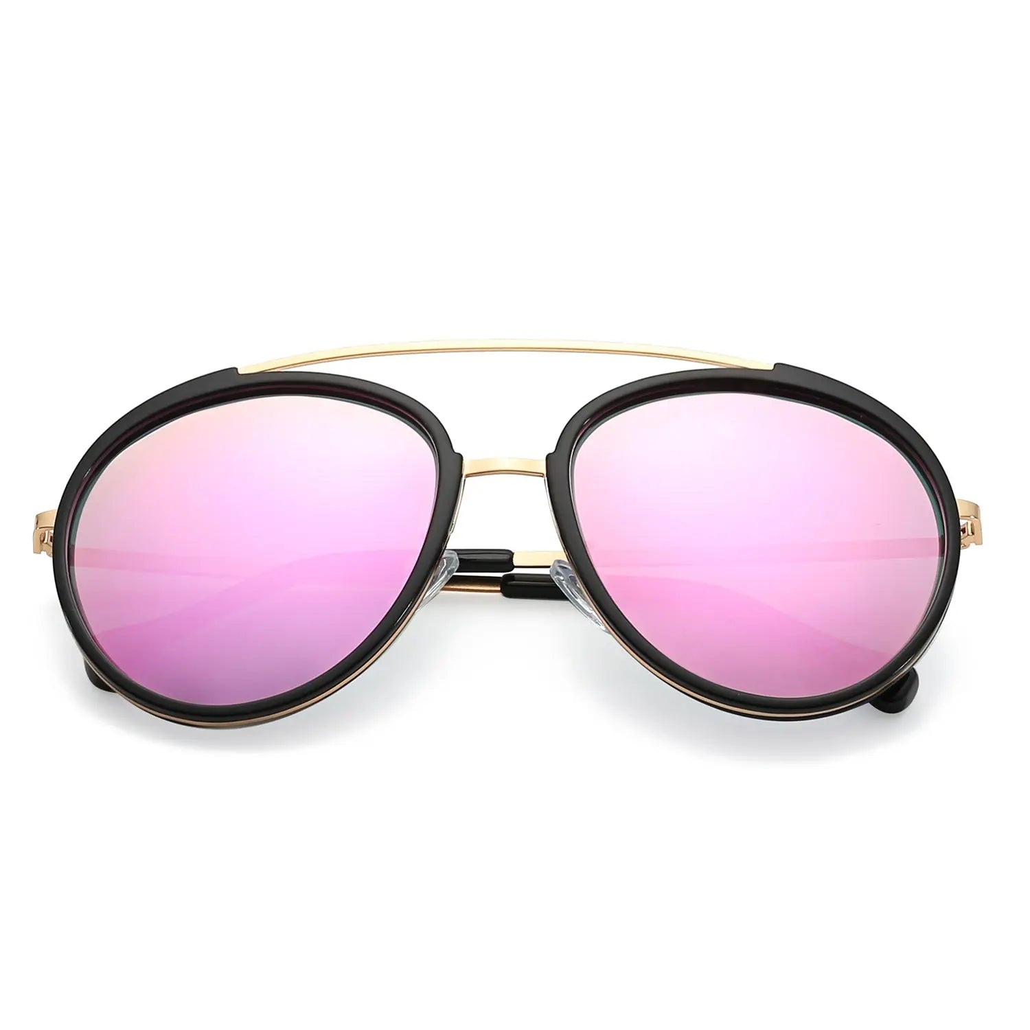 FARMINDALE | Polarized Circle Round Brow-Bar Fashion Sunglasses Cramilo Eyewear