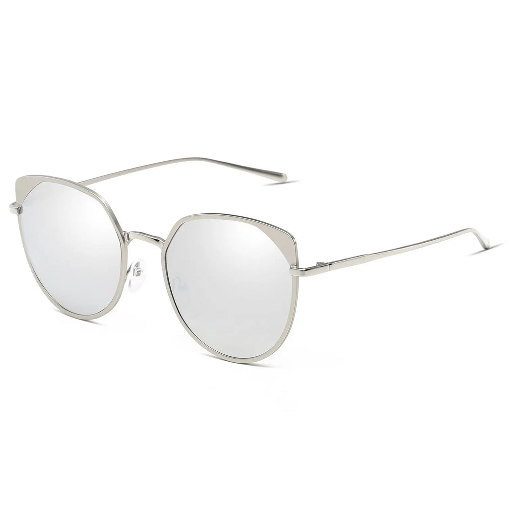 HERSHEY | Women's Flat Lens Metal Frame Cat Eye Sunglasses Cramilo Eyewear
