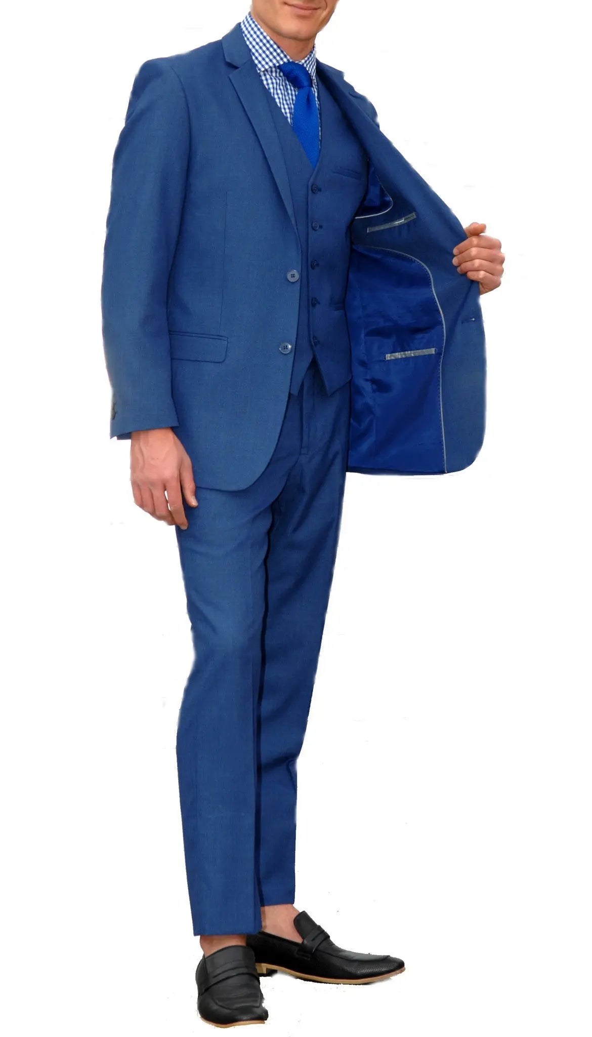 New Blue Slim Fit Suit - 3PC - JAX FERRECCI