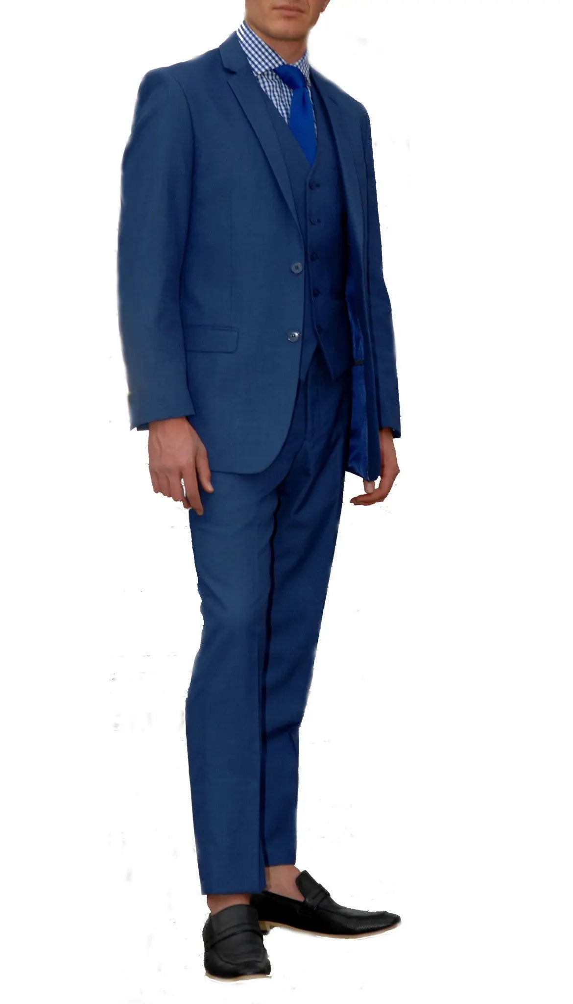 New Blue Slim Fit Suit - 3PC - JAX FERRECCI