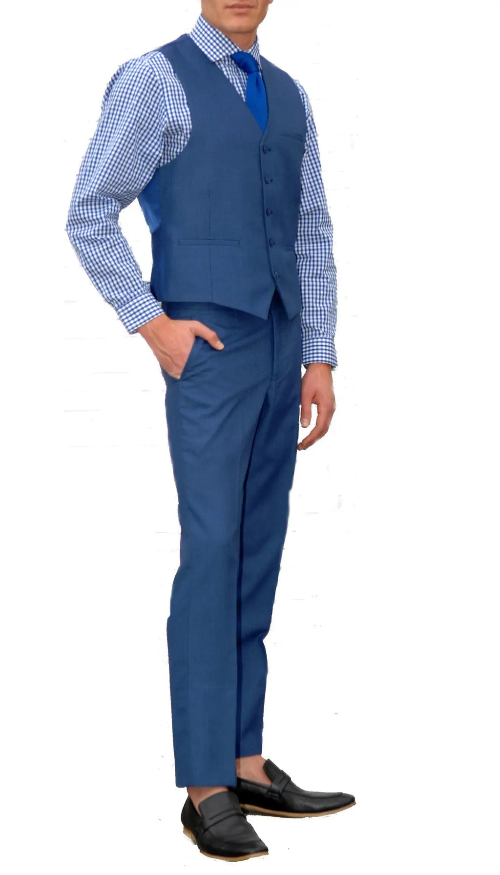 New Blue Slim Fit Suit - 3PC - JAX FERRECCI