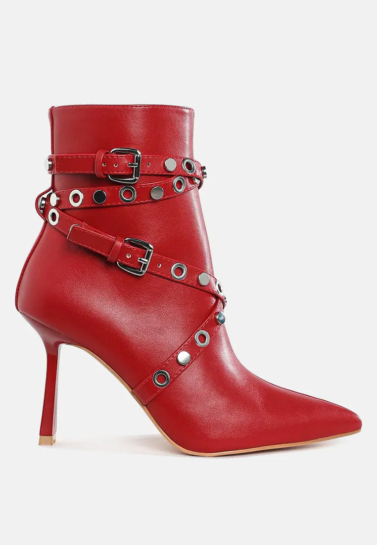 Jacinta Slim Flared Heel Strappy Boots London Rag