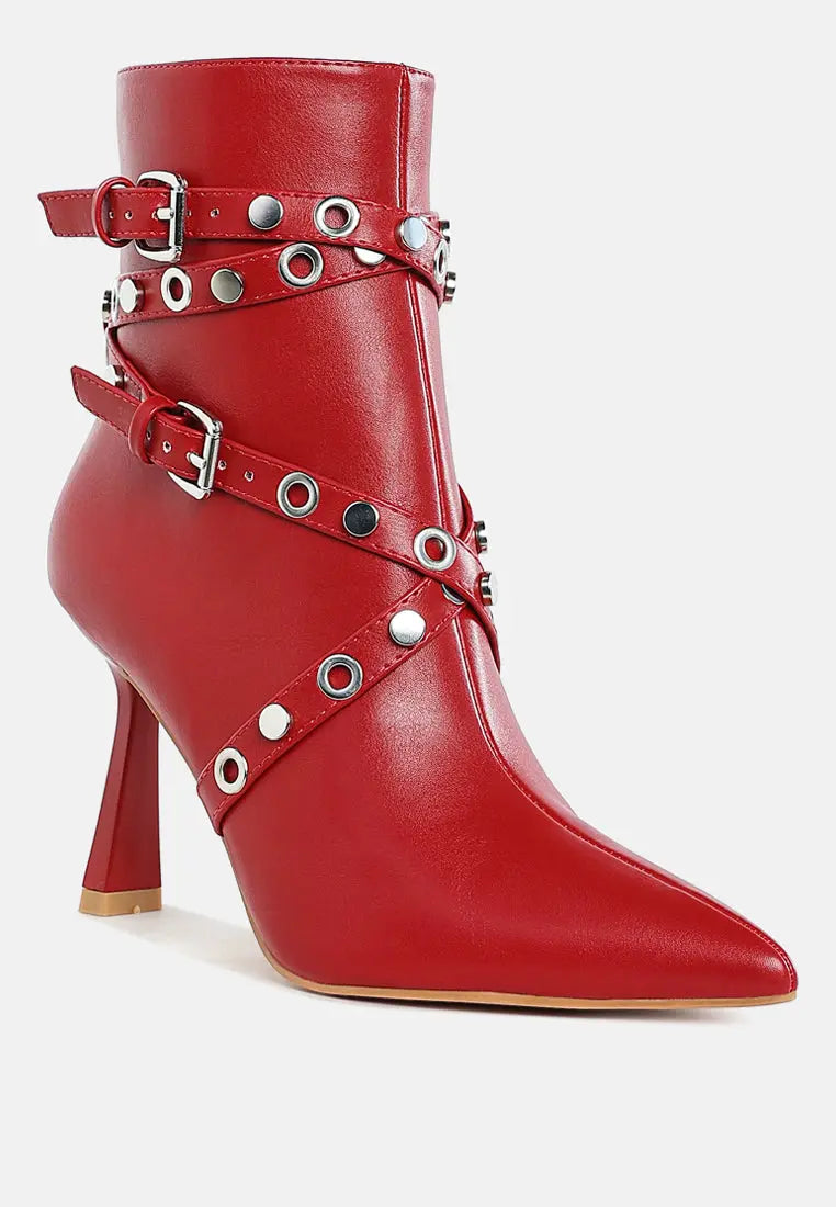 Jacinta Slim Flared Heel Strappy Boots London Rag