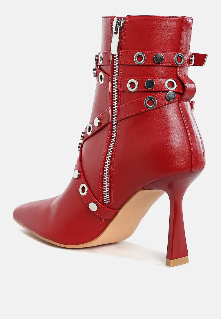 Jacinta Slim Flared Heel Strappy Boots London Rag