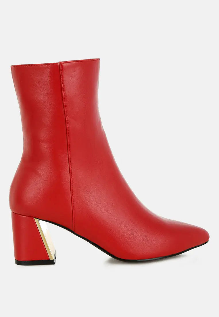 Kaira Metallic Accent Heel High Ankle Boots London Rag