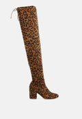 Liama Minimal Drawstring Detail Knee-High Boots London Rag