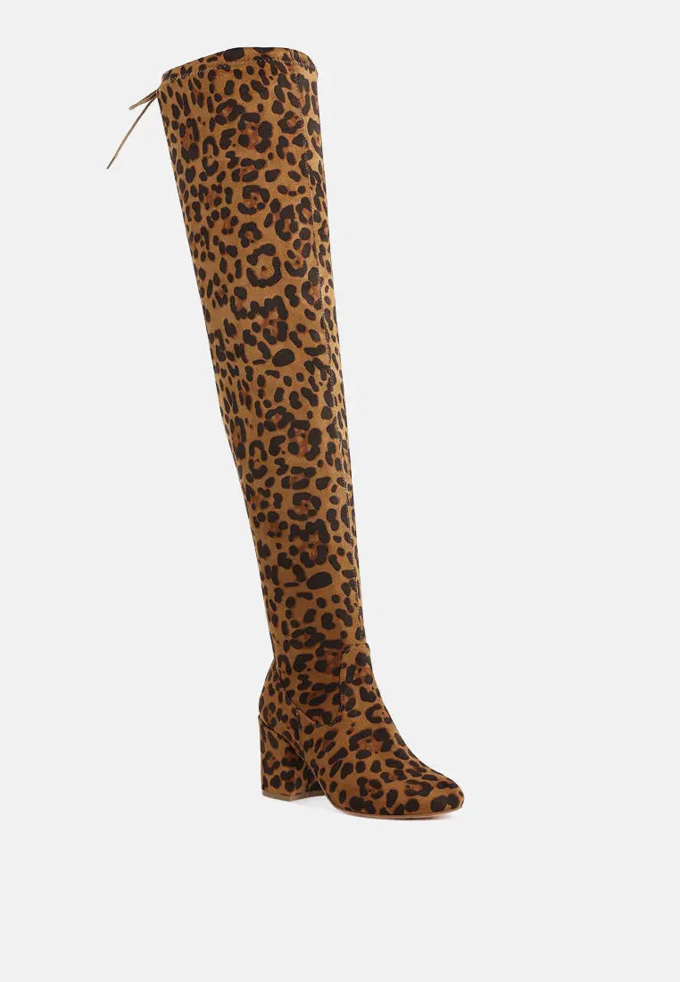 Liama Minimal Drawstring Detail Knee-High Boots London Rag