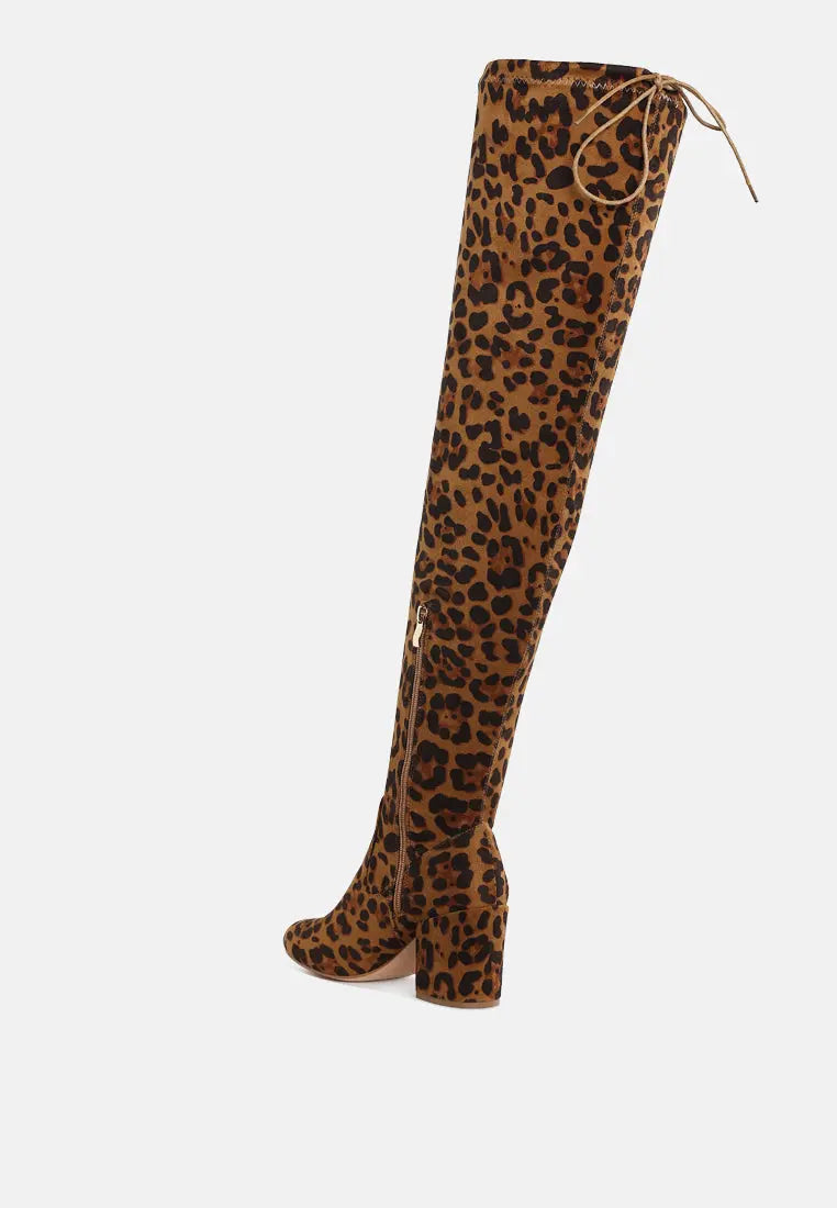 Liama Minimal Drawstring Detail Knee-High Boots London Rag