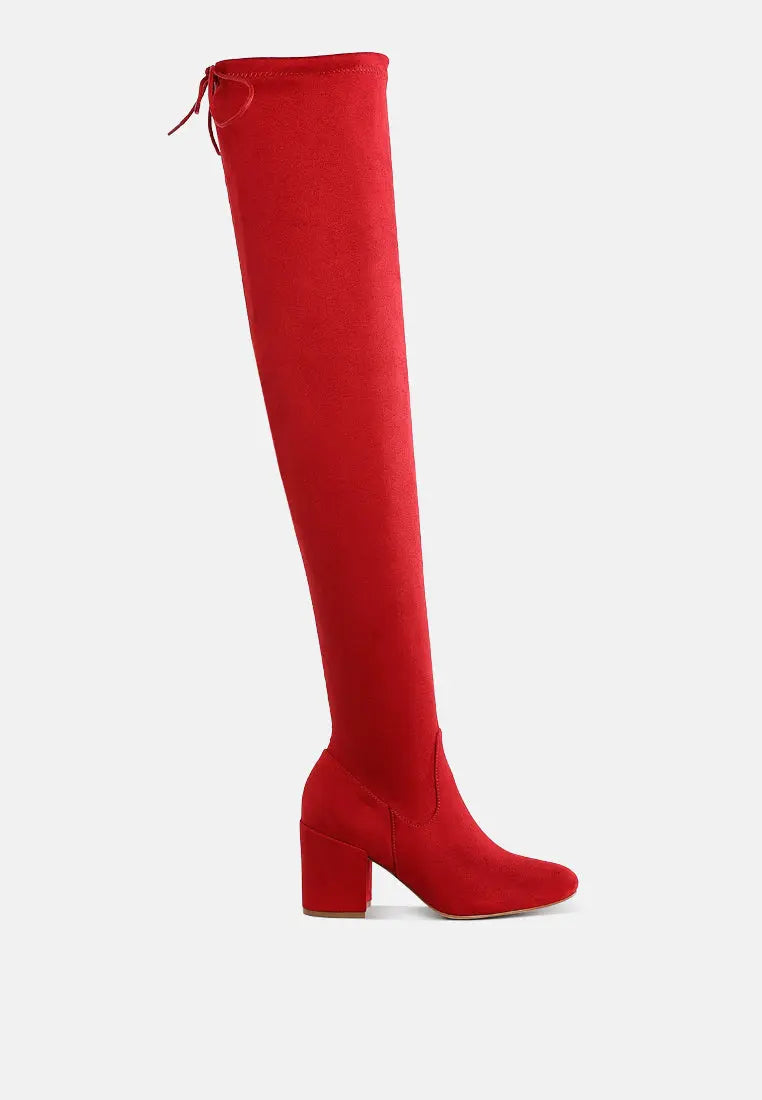 Liama Minimal Drawstring Detail Knee-High Boots London Rag