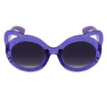 GLITTER CAT - Kids Small Round Glitter Cat Eye Sunglasses Purple Lavender Morspecs