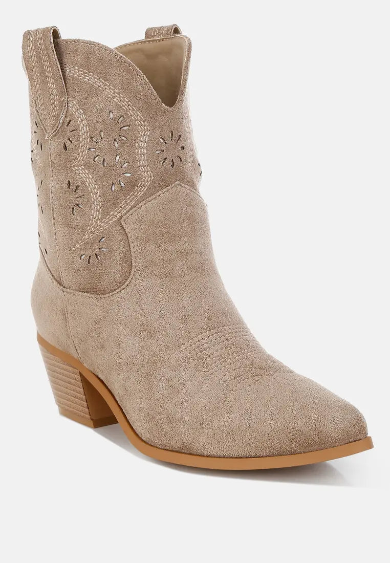 Nigel Cut Out Detail Cowboy Boots London Rag