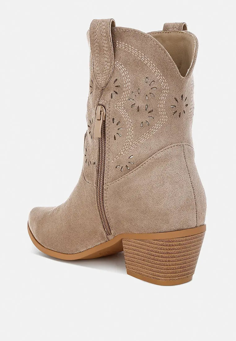 Nigel Cut Out Detail Cowboy Boots London Rag